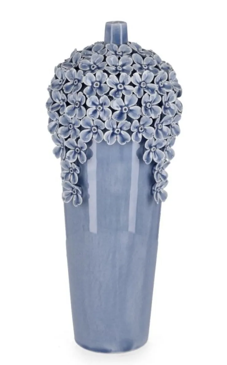 Vasi>Bizzotto VASO DECORATIVO TREASURE AZZURRO H40