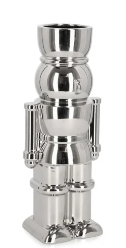 Vasi E Portacandele Natalizi>Bizzotto VASO WALKER SOLDATINO ARGENTO H28