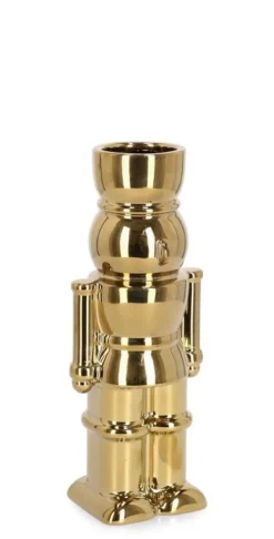 Vasi E Portacandele Natalizi>Bizzotto VASO WALKER SOLDATINO ORO H22,5