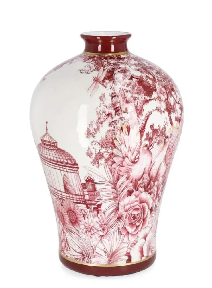 Vasi>Bizzotto VASO ZHEN BOMB ROSSO BIANCO ORO H32